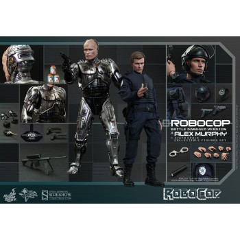 RoboCop Movie Masterpiece Action Figure 2-Pack 1/6 RoboCop Battle Damaged and Alex Murphy 30 cm